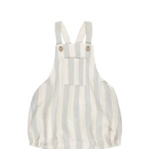 Rylee + Cru Baby Stripe Linen Overalls - sky Stripe